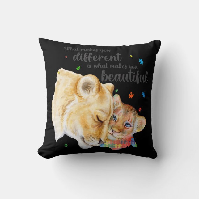 Autisme Awareness What Maakt you Different Lion Ma Kussen (Voorkant)