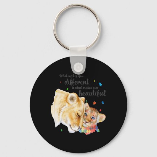 Autisme Awareness What Maakt you Different Lion Ma Sleutelhanger (Voorkant)