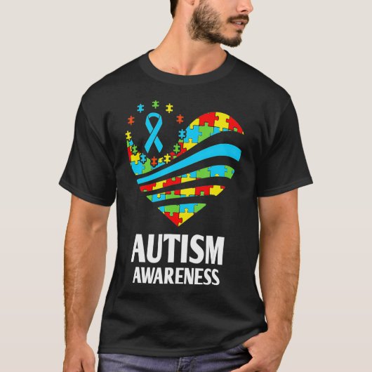 Autisme Awareness Women Heart Support Autistic Ki T-shirt (Voorkant)