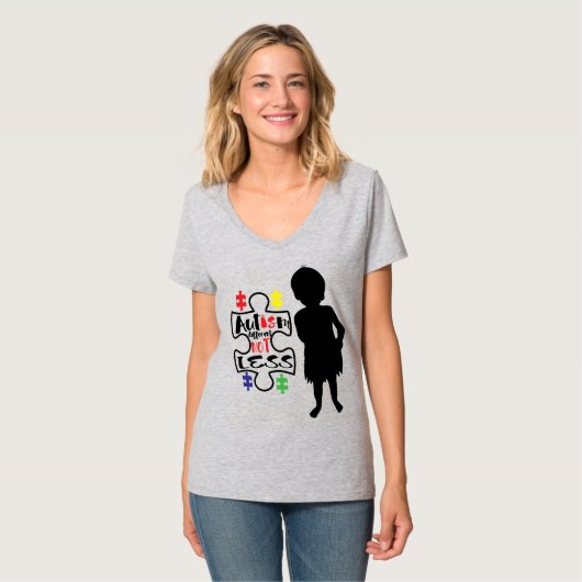 Autisme Awareness - Women's Basic V-Neck T-Shirt (Voorkant volledig)