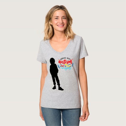 Autisme Awareness - Women's Basic V-Neck T-Shirt (Voorkant volledig)