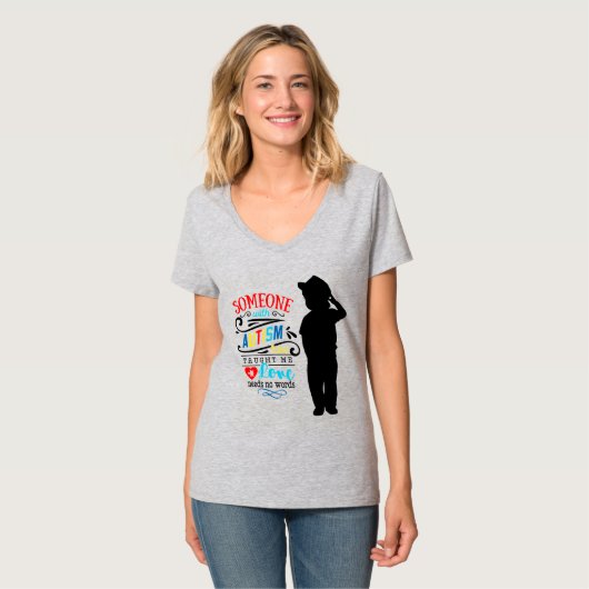 Autisme Awareness - Women's Basic V-Neck T-Shirt (Voorkant volledig)