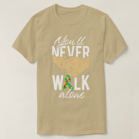 Autisme Awareness Youll Loop nooit alleen Autism G T-shirt (Design voorkant)