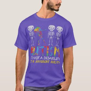 Autisme Awerness Skeleton Dabbing Autistic T-shirt