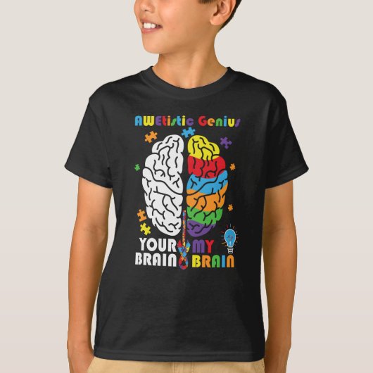 Autisme Awetistic Genius Brain Autistic T-shirt (Voorkant)