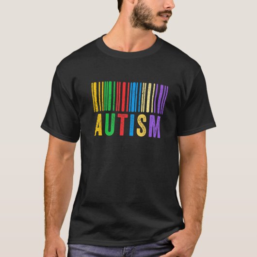 Autisme Barcode Autisme Bewustzijn Papa Mama Kinde T-shirt (Voorkant)