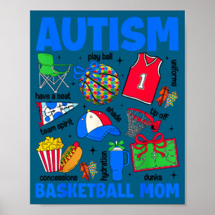 Autisme basketbal moeder mama autisme bewustzijn poster