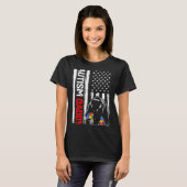autisme Beer Amerikaanse vlag T-shirt (Voorkant volledig)