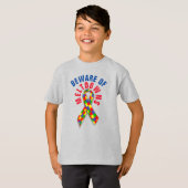 Autisme Beware van de Basis T-Shirt van de Kindere (Voorkant volledig)