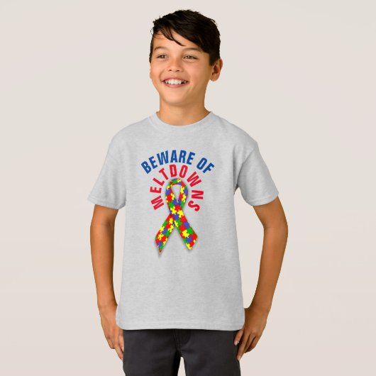 Autisme Beware van de Basis T-Shirt van de Kindere (Voorkant volledig)