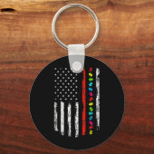 Autisme Bewustheid 4 juli Thin Red Line Firefight Sleutelhanger (Achterkant)