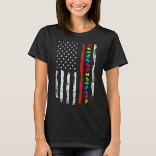 Autisme Bewustheid 4 juli Thin Red Line Firefight T-shirt