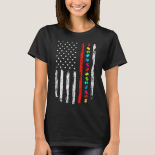 Autisme Bewustheid 4 juli Thin Red Line Firefight T-shirt