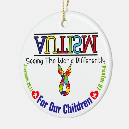 Autisme Bewustheid 4 Onze kindercirkel Keramisch Ornament (Links)