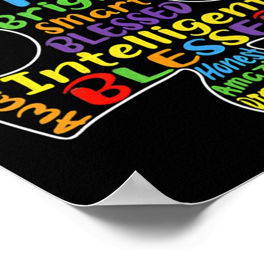 Autisme Bewustheid Gehoorzame Mannen Vrouwen Kinde Poster (Hoek)