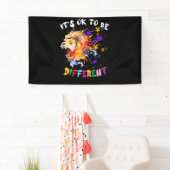 Autisme Bewustheid Het is oké om een andere kleurr Spandoek (Insitu)