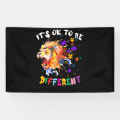Autisme Bewustheid Het is oké om een andere kleurr Spandoek (Horizontaal)