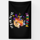 Autisme Bewustheid Het is oké om een andere kleurr Spandoek (Verticaal)