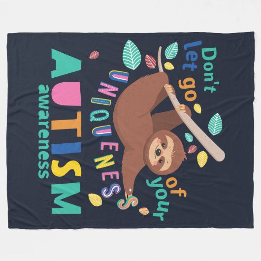 Autisme Bewustheid laat je unieke karakter niet lo Fleece Deken (Voorkant (Horizontaal))