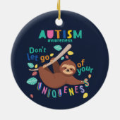 Autisme Bewustheid laat je unieke karakter niet lo Keramisch Ornament (Achterkant)