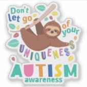 Autisme Bewustheid laat je unieke karakter niet lo Sticker (Voorkant)