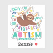 Autisme Bewustheid laat je unieke karakter niet lo Sticker (Vel)