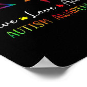 Autisme Bewustheid Mannen Vrouwen Kinder liefde Ac Poster (Hoek)