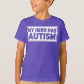 Autisme Bewustheid, Mijn Hero heeft Autisme, Autis T-shirt (Voorkant)