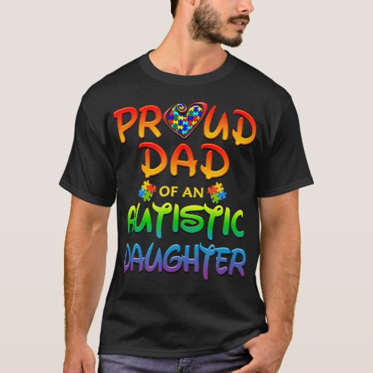 Autisme Bewustheid Papa autistische dochter T-shirt (Voorkant)