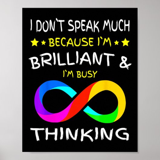 Autisme Bewustheid Puzle Piece Rainbow Infinfinity Poster (Voorkant)