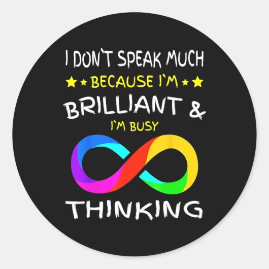 Autisme Bewustheid Puzle Piece Rainbow Infinfinity Ronde Sticker (Voorkant)