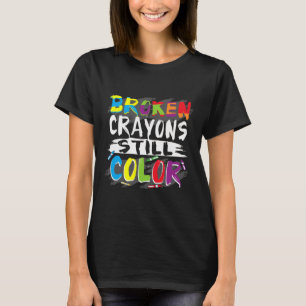 Autisme Bewustheid Vrouwen gebroken Krayons nog st T-shirt