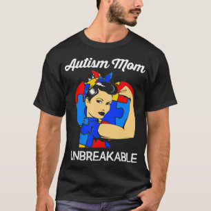 Autisme Bewustheid Vrouwen Mam Autisme Mam Onbreek T-shirt