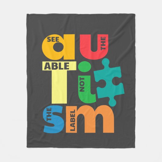 Autisme Bewustheid Zie de Moebel niet het Etiket Fleece Deken (Voorkant)