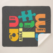 Autisme Bewustheid Zie de Moebel niet het Etiket Sherpa Deken (Voorkant (horizontaal))