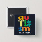 Autisme Bewustheid Zie de Moebel niet het Etiket Vierkante Button 5,1 Cm (Voorkant /achterkant)