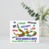AUTISME BEWUSTMAAND APRIL BRIEFKAART (Staand voorkant)
