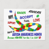 AUTISME BEWUSTMAAND APRIL BRIEFKAART (Voorkant)