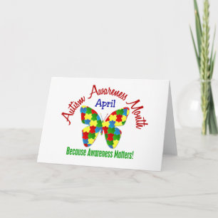 AUTISME BEWUSTMAAND APRIL Puzzle Butterfly Kaart