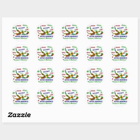 AUTISME BEWUSTMAAND APRIL RONDE STICKER (Vel)