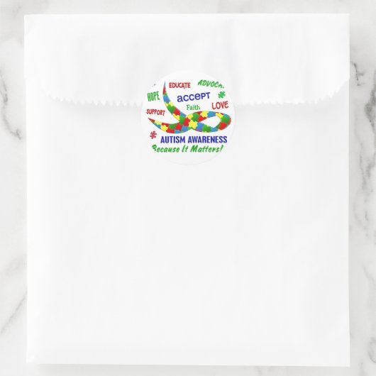 AUTISME BEWUSTMAAND APRIL RONDE STICKER (Tas)