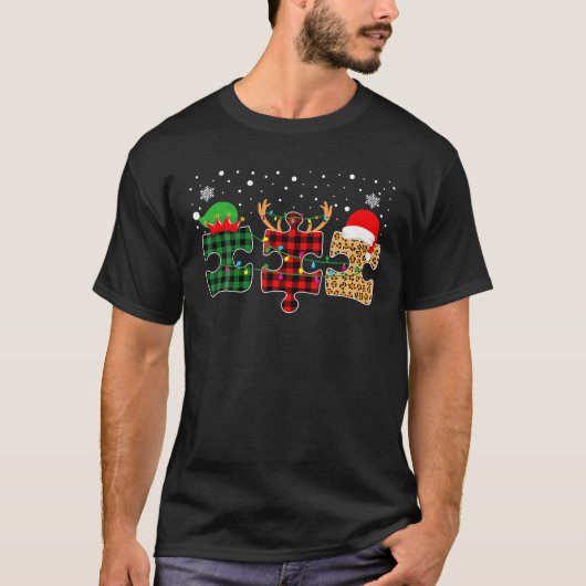 Autisme - Bewustmakelijkheid Puzzle Kerstmis T-shirt (Voorkant)
