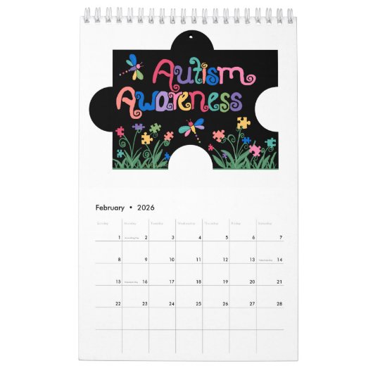 Autisme Bewustmaking 12-maands kalender (Feb 2026)