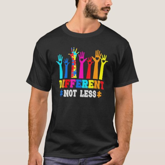 Autisme Bewustmaking anders dan niet minder onders T-shirt (Voorkant)