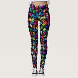 Autisme - Bewustmaking Colorful Puzzle Piece-Leggi Leggings