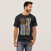 Autisme - Bewustmaking ons vlag Puzzle Ribbon Auti T-shirt (Voorkant volledig)