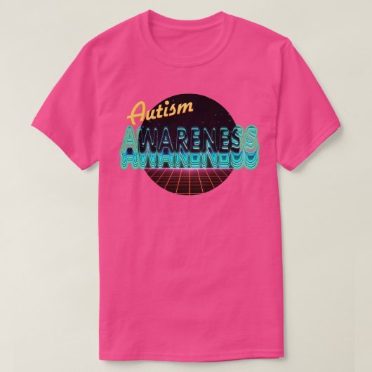 autisme bewustmaking retrowave t-shirt (Design voorkant)