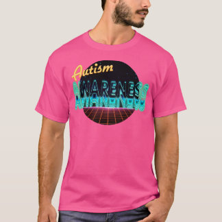 autisme bewustmaking retrowave t-shirt