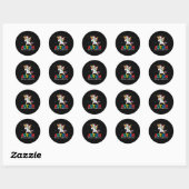 Autisme bewustmaking Unicorn dansend Puzzle Pi Ronde Sticker (Vel)