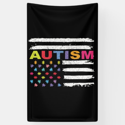 AUTISME BEWUSTMAKING - VLAG SPANDOEK (Verticaal)